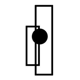 Wallity Astratto-1 Escultura de Pared de Metal Negra